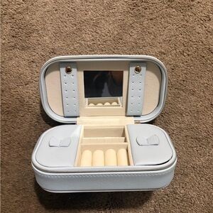 Paper Source Light Blue and Cream Jewelry Travel Case
